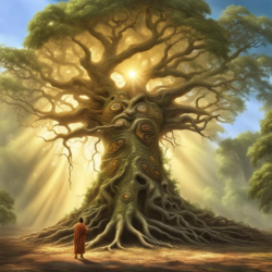 Magick of the Trees - mystical image of a glowing tree with runes